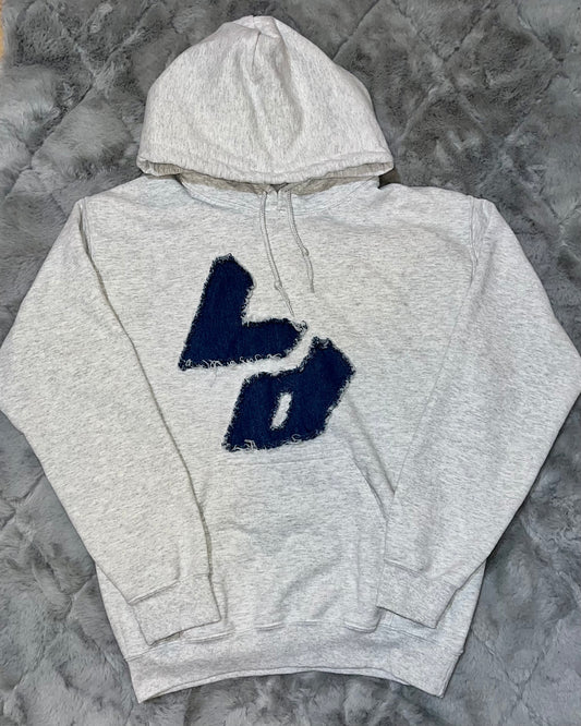 Frayed Denim Logo Hoodie