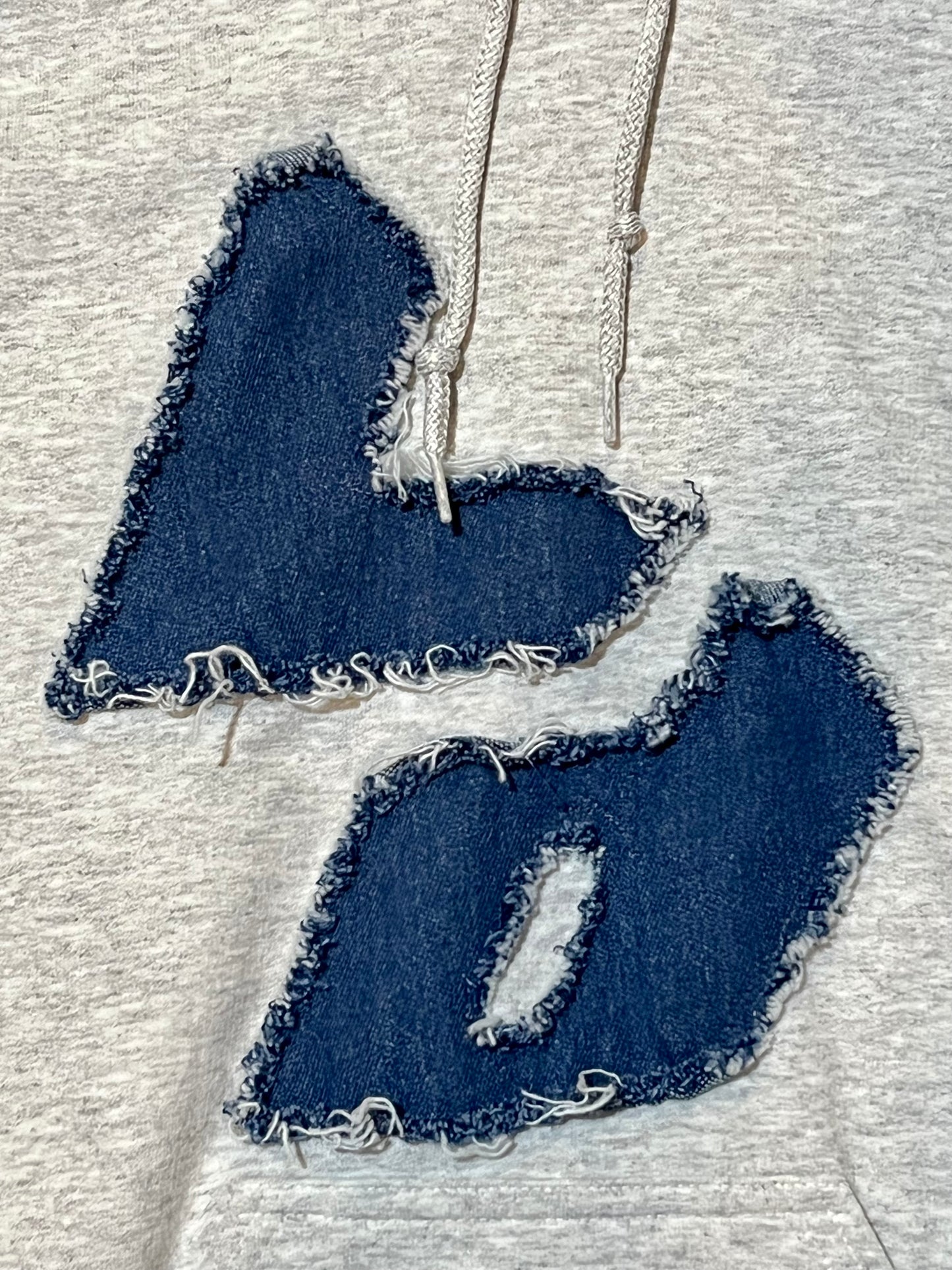 Frayed Denim Logo Hoodie